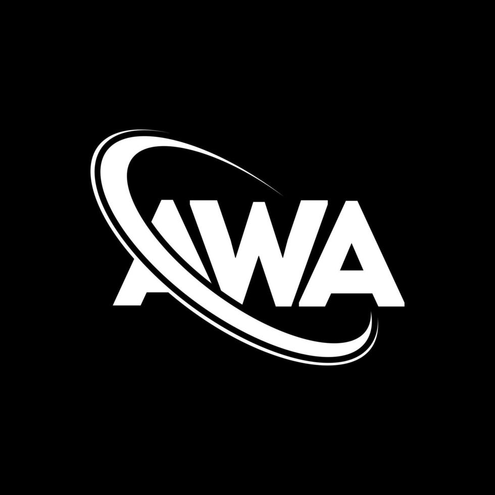 awa logotyp. awa brev. awa bokstavs logotyp design. initialer awa logotyp länkad med cirkel och versaler monogram logotyp. awa typografi för teknik, affärs- och fastighetsmärke. vektor