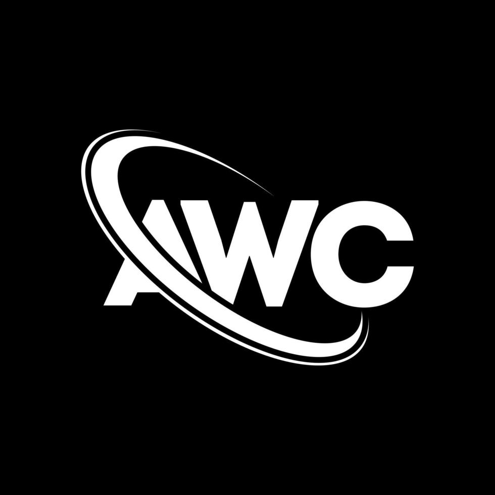 awc logotyp. awc brev. awc brev logotyp design. initialer awc logotyp länkad med cirkel och versaler monogram logotyp. awc typografi för teknik, företag och fastighetsmärke. vektor