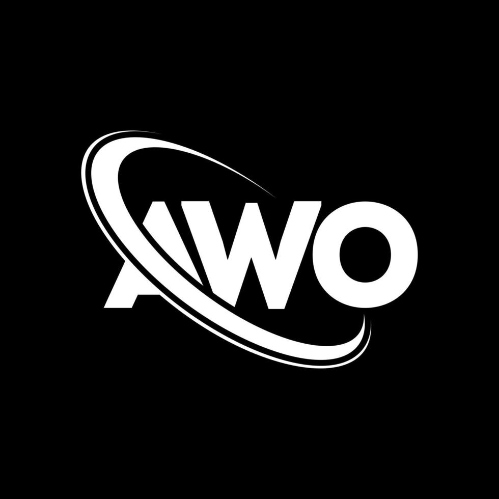 awo logotyp. awo bokstav. awo letter logotyp design. initialer awo logotyp länkad med cirkel och versaler monogram logotyp. awo typografi för teknik, affärs- och fastighetsmärke. vektor