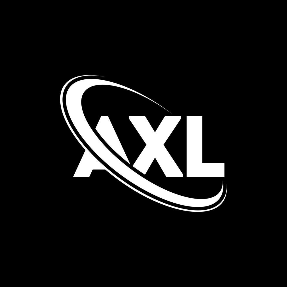 Axl-Logo. axl brief. axl-Buchstaben-Logo-Design. axl-Initialen, verbunden mit einem Kreis und einem Monogramm-Logo in Großbuchstaben. Axl-Typografie für Technologie-, Geschäfts- und Immobilienmarken. vektor