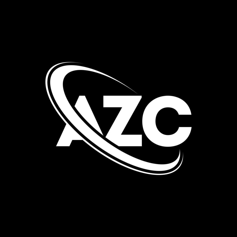 azc-Logo. azc-Brief. azc-Buchstaben-Logo-Design. Initialen azc-Logo verbunden mit Kreis und Monogramm-Logo in Großbuchstaben. azc-typografie für technologie-, geschäfts- und immobilienmarke. vektor