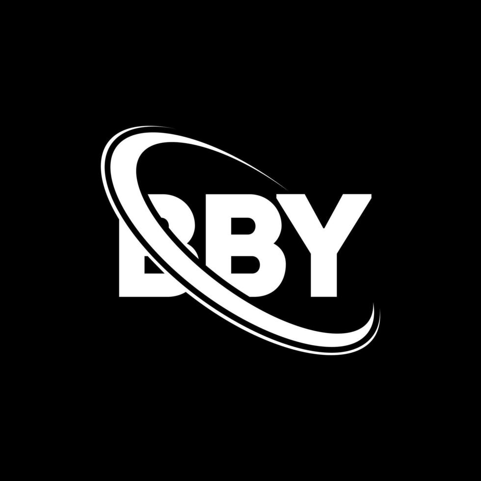 bby-Logo. bby brief. bby-Buchstaben-Logo-Design. Initialen bby-Logo verbunden mit Kreis und Monogramm-Logo in Großbuchstaben. bby-typografie für technologie-, geschäfts- und immobilienmarke. vektor