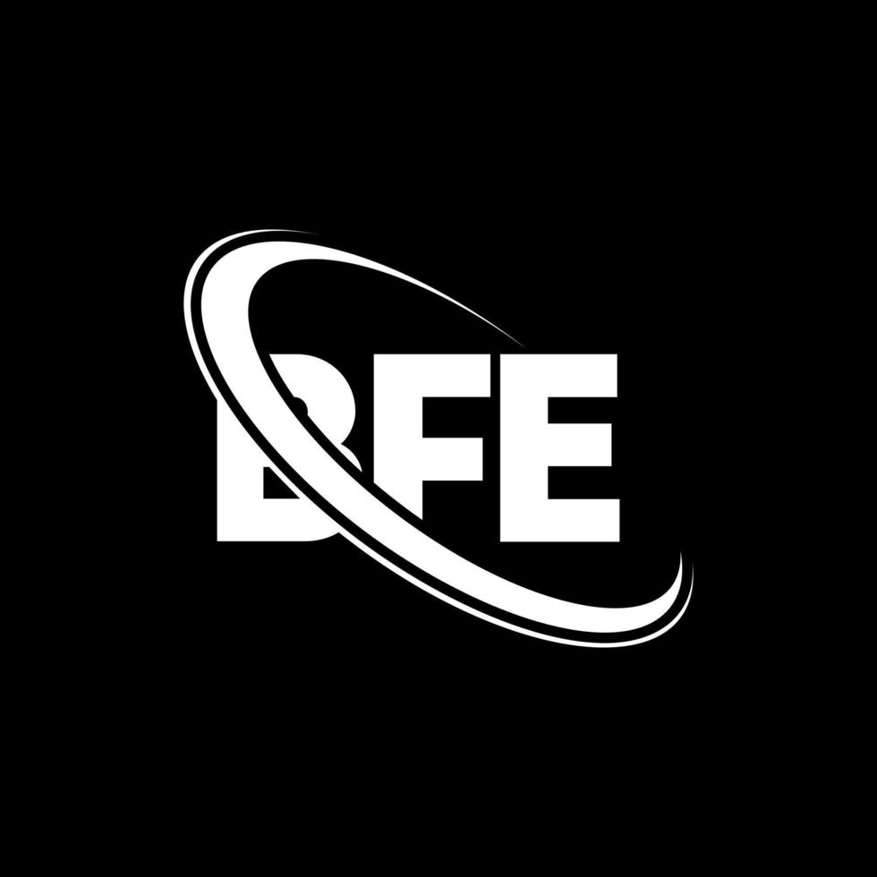 bfe logotyp. bfe brev. bfe brev logotyp design. initialer bfe logotyp länkad med cirkel och versaler monogram logotyp. bfe typografi för teknik, företag och fastighetsmärke. vektor