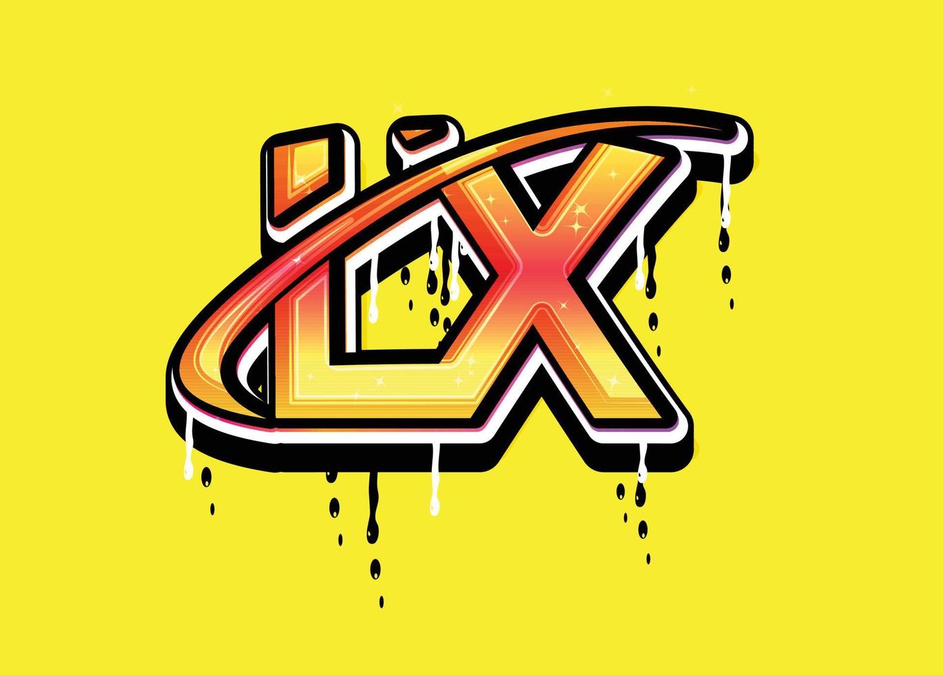 Lx Swash-Buchstaben-Alphabet-Logo-Vektor vektor