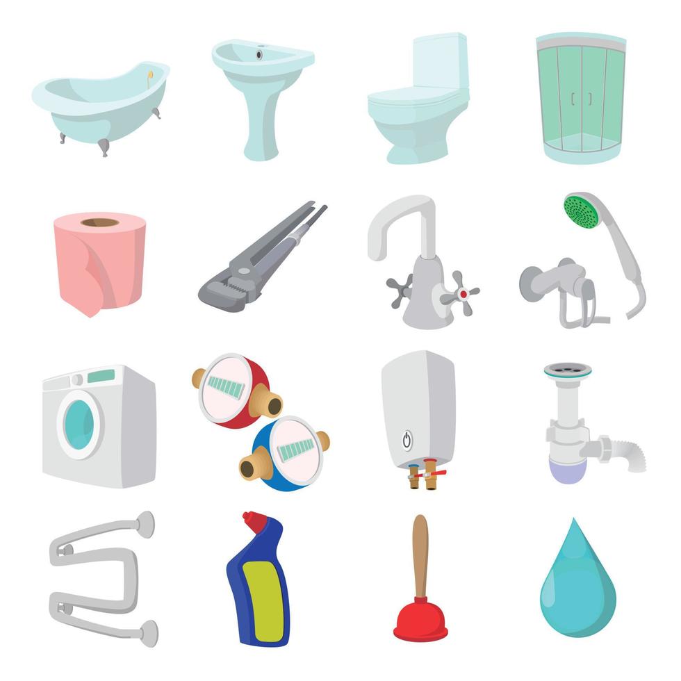 Cartoon-Symbole für Sanitärtechnik vektor