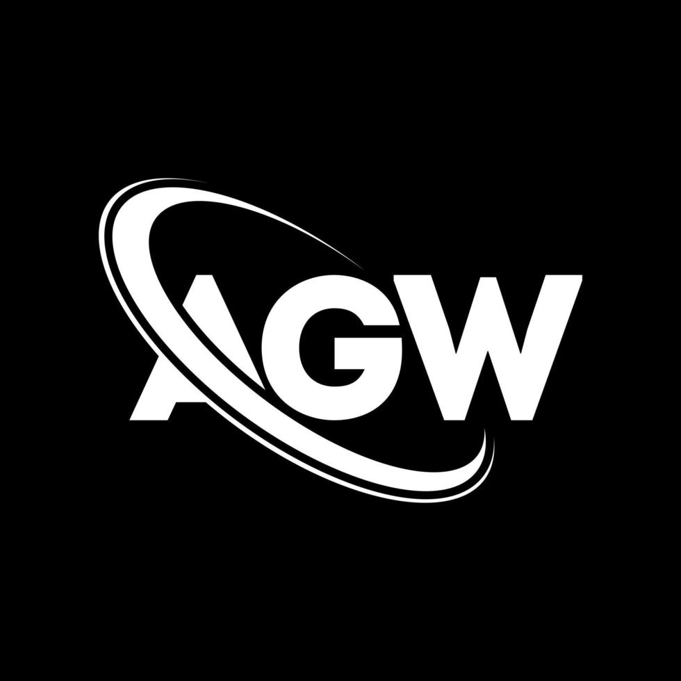 agw-Logo. aw brief. agw-Buchstaben-Logo-Design. Initialen agw-Logo verbunden mit Kreis und Monogramm-Logo in Großbuchstaben. agw typografie für technologie-, business- und immobilienmarke. vektor