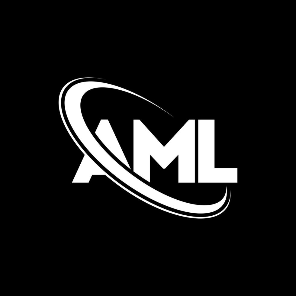 aml-Logo. aml-Brief. aml-Buchstaben-Logo-Design. Initialen AML-Logo verbunden mit Kreis und Monogramm-Logo in Großbuchstaben. aml-typografie für technologie-, geschäfts- und immobilienmarke. vektor