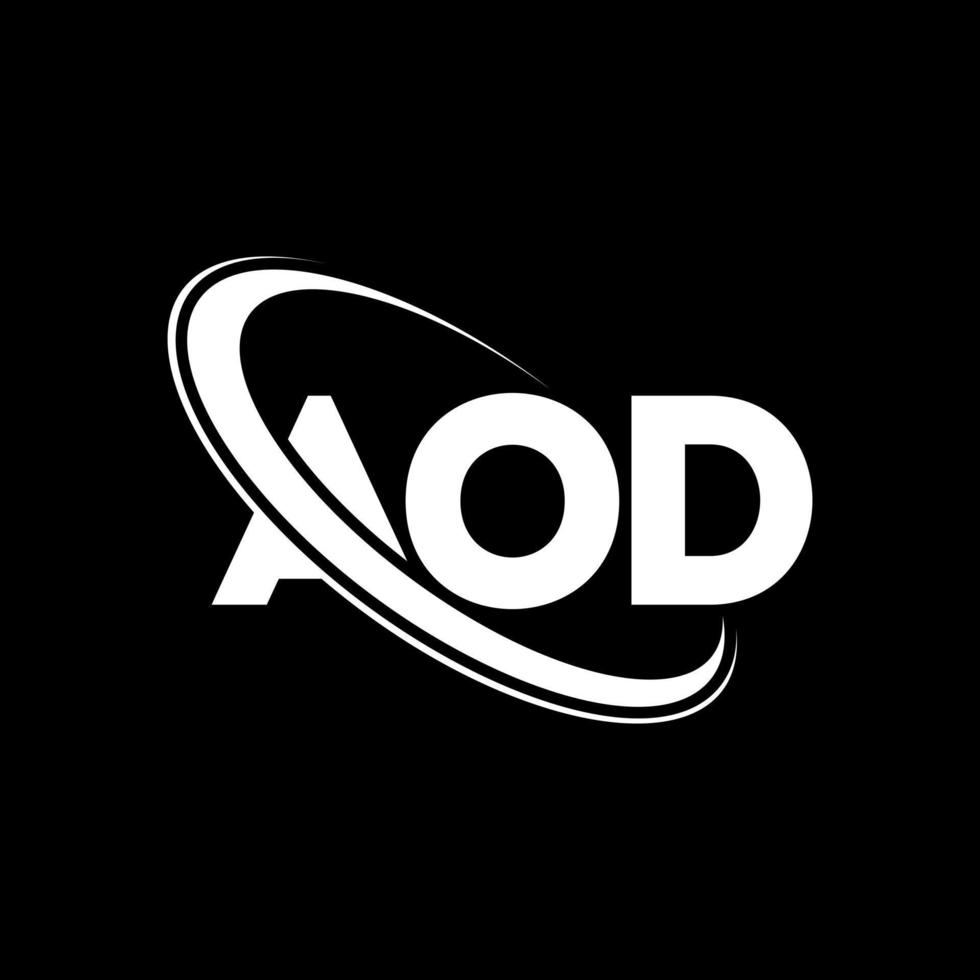 aod logotyp. ett brev. aod brev logotyp design. initialer aod logotyp länkad med cirkel och versaler monogram logotyp. aod typografi för teknik, företag och fastighetsmärke. vektor