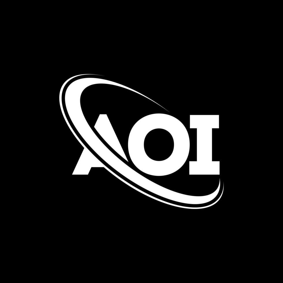 aoi logotyp. aoi brev. aoi bokstavslogotypdesign. initialer aoi logotyp länkad med cirkel och versaler monogram logotyp. aoi typografi för teknik, företag och fastighetsmärke. vektor