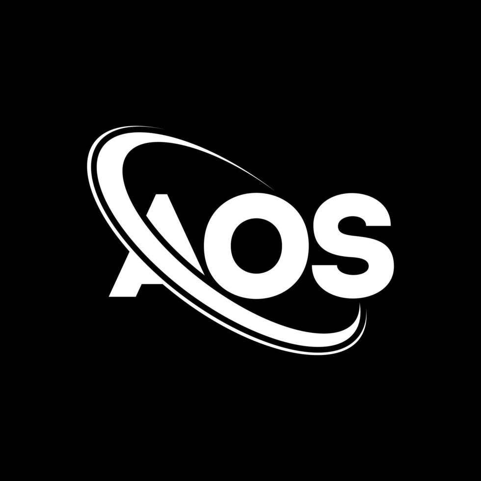 aos-Logo. Aos-Brief. aos-Buchstaben-Logo-Design. Initialen aos-Logo verbunden mit Kreis und Monogramm-Logo in Großbuchstaben. aos-typografie für technologie-, geschäfts- und immobilienmarke. vektor