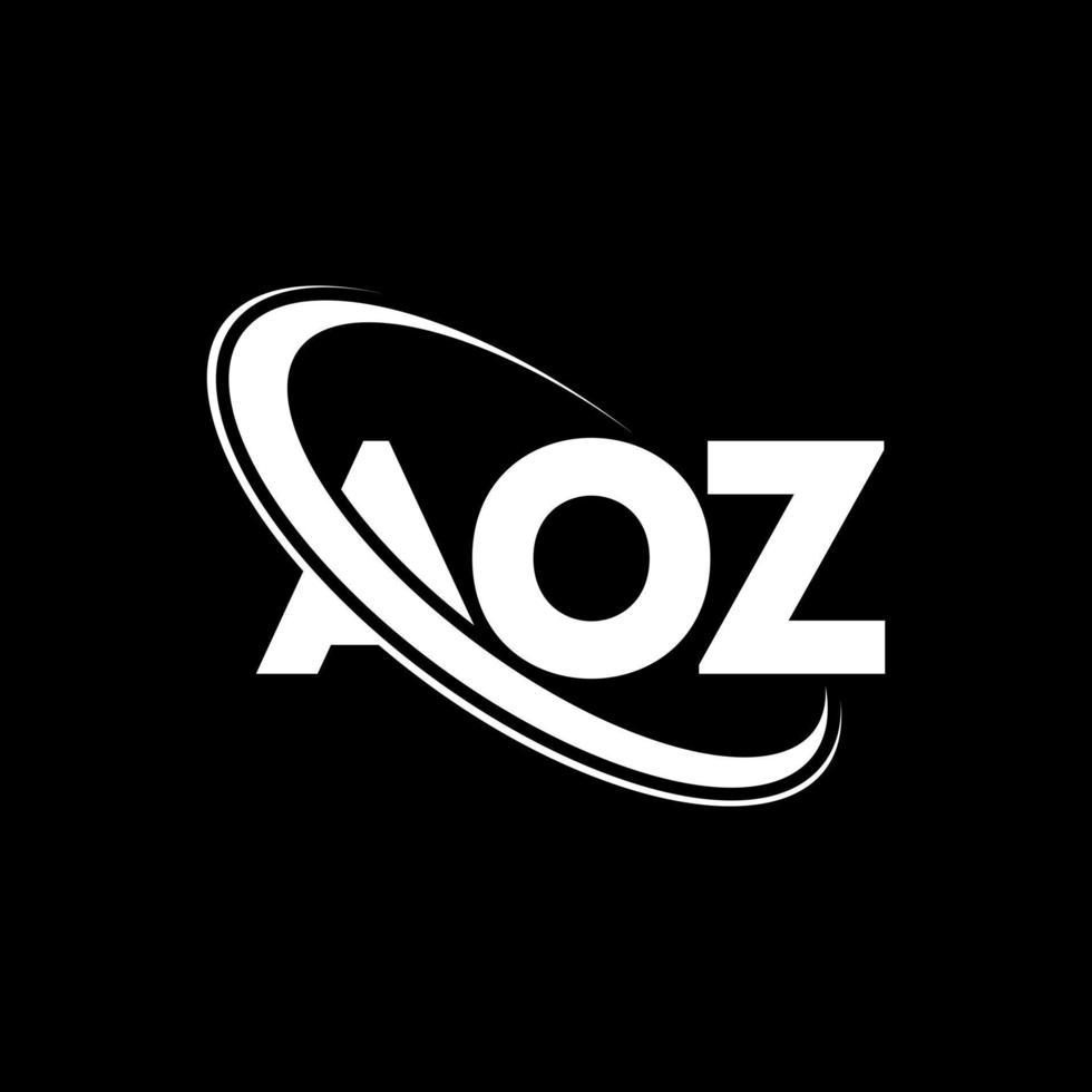 aoz-Logo. aoz Brief. aoz-Brief-Logo-Design. Initialen aoz-Logo verbunden mit Kreis und Monogramm-Logo in Großbuchstaben. aoz typografie für technologie-, geschäfts- und immobilienmarke. vektor