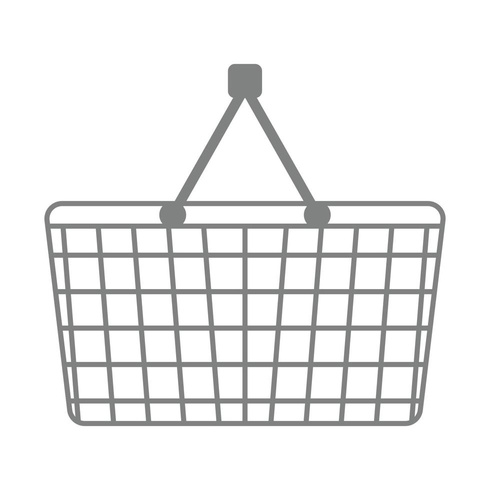 grå varukorg ikon linje. isolerad på vit bakgrund. ikon koncept för användning i online webbplats försäljning eller dekorativ illustration. vektor