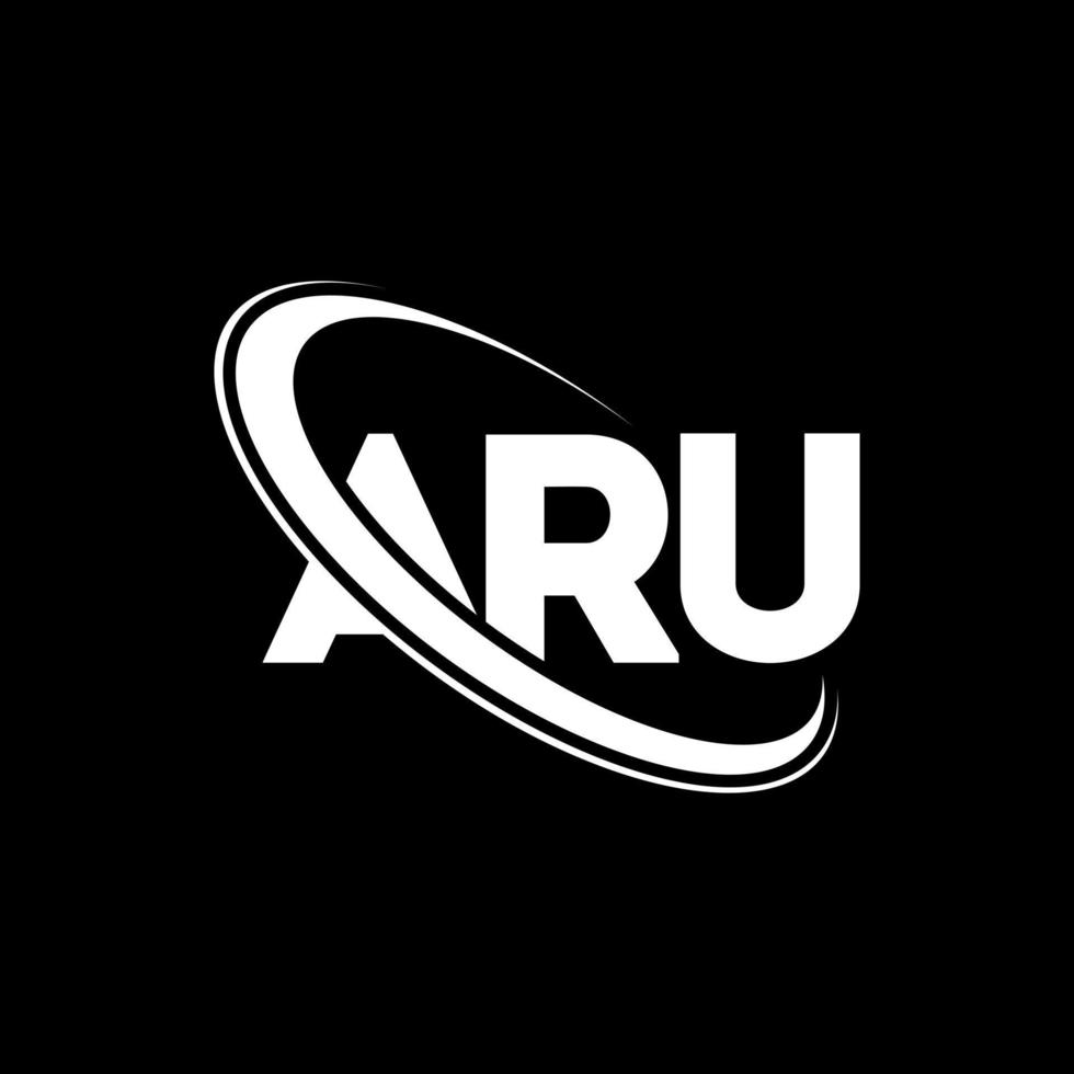 aru-Logo. Aru-Brief. aru-Buchstaben-Logo-Design. Initialen aru-Logo verbunden mit Kreis und Monogramm-Logo in Großbuchstaben. aru Typografie für Technologie-, Geschäfts- und Immobilienmarke. vektor