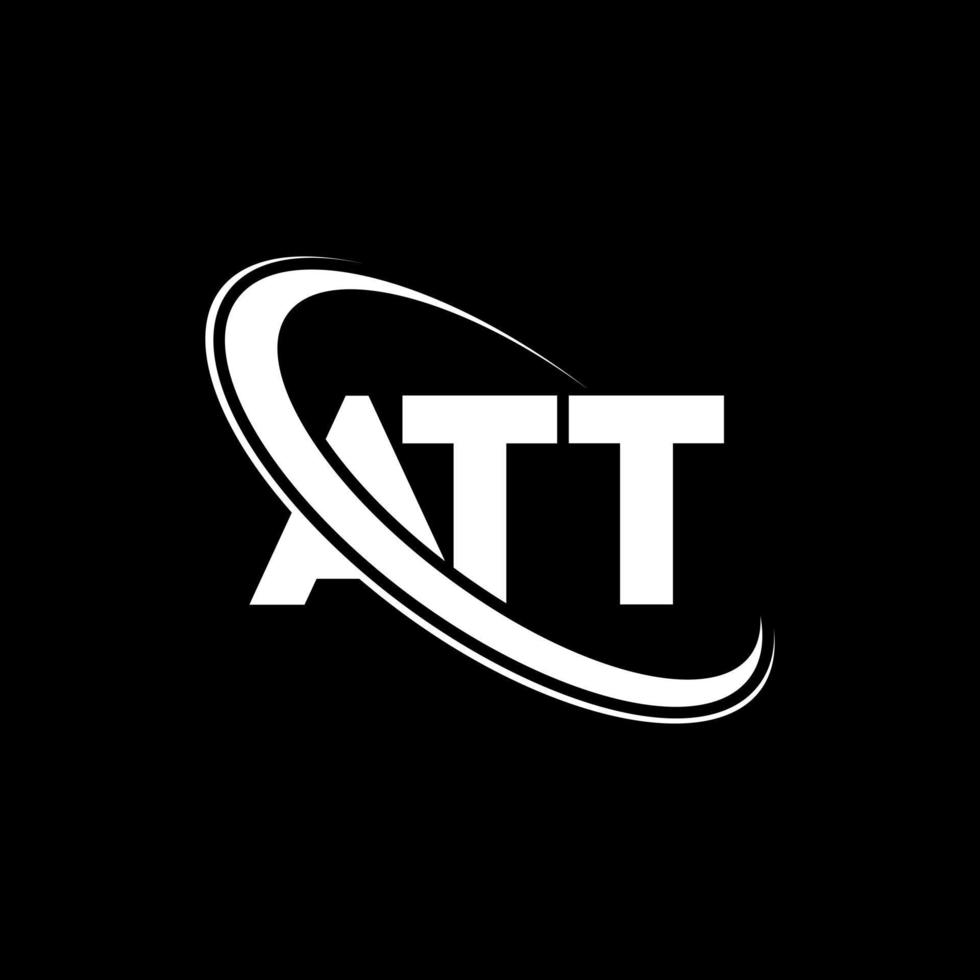 Att-Logo. att brief. Att-Brief-Logo-Design. Initialen att-Logo verbunden mit Kreis und Monogramm-Logo in Großbuchstaben. Att-Typografie für Technologie-, Geschäfts- und Immobilienmarken. vektor