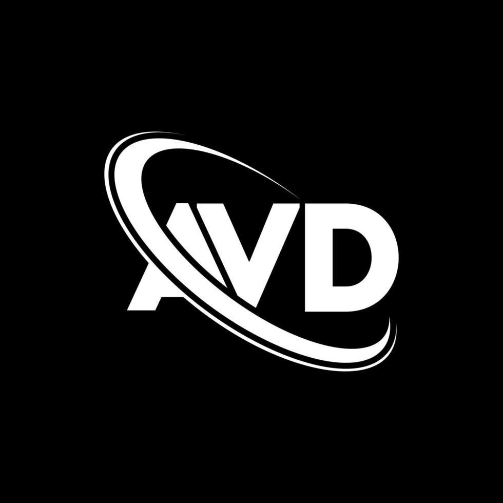 Avd-Logo. Avd-Brief. Avd-Brief-Logo-Design. Initialen AVD-Logo verbunden mit Kreis und Monogramm-Logo in Großbuchstaben. avd typografie für technologie-, geschäfts- und immobilienmarke. vektor