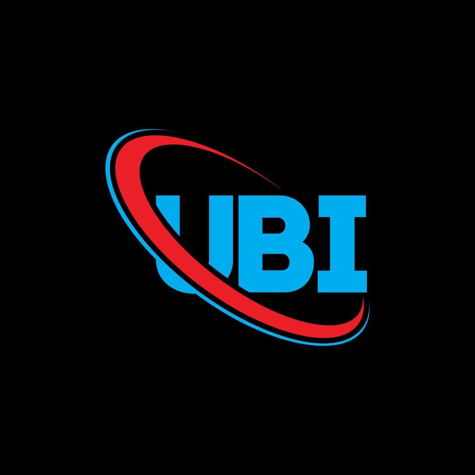 Ubi-Logo. Ubi-Brief. Ubi-Brief-Logo-Design. Initialen Ubi-Logo verbunden mit Kreis und Monogramm-Logo in Großbuchstaben. Ubi-Typografie für Technologie-, Geschäfts- und Immobilienmarke. vektor