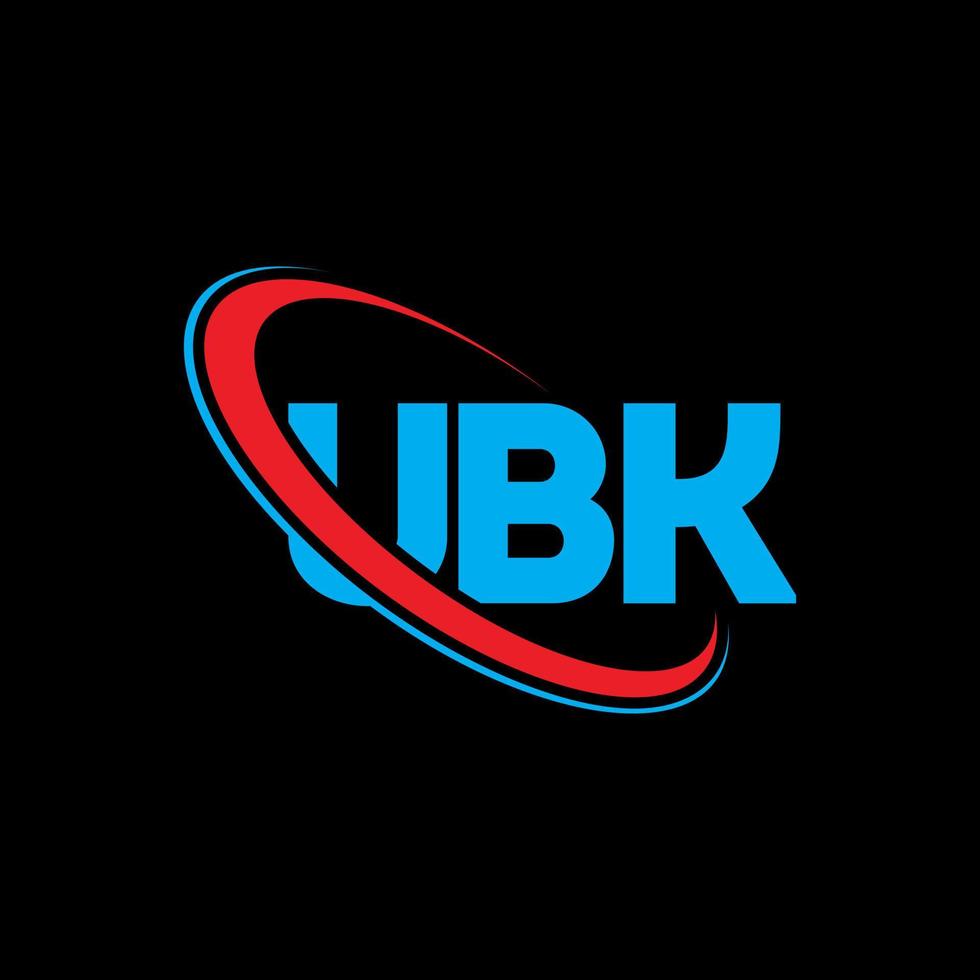 ubk logotyp. ubk brev. ubk brev logotyp design. initialer ubk logotyp länkad med cirkel och versaler monogram logotyp. ubk typografi för teknik, företag och fastighetsmärke. vektor