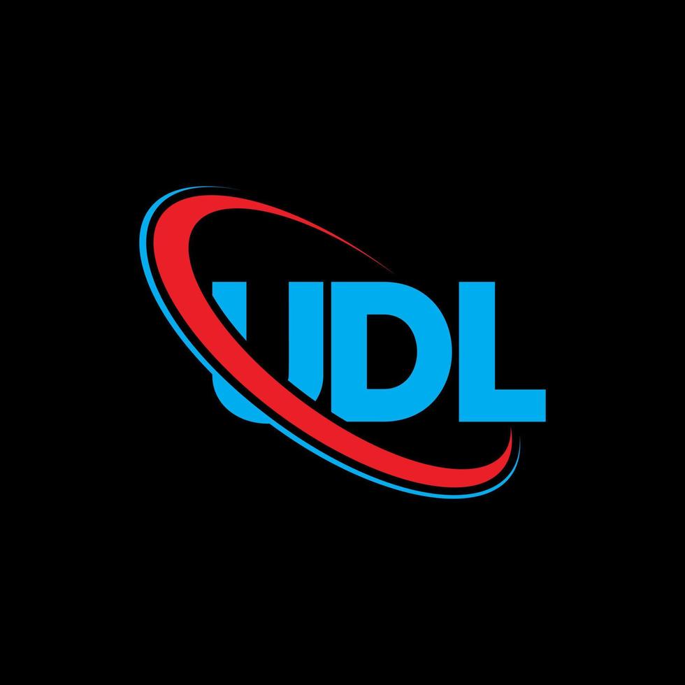 udl-Logo. UDL-Brief. udl-Buchstaben-Logo-Design. Initialen UDL-Logo verbunden mit Kreis und Monogramm-Logo in Großbuchstaben. udl-typografie für technologie-, geschäfts- und immobilienmarke. vektor