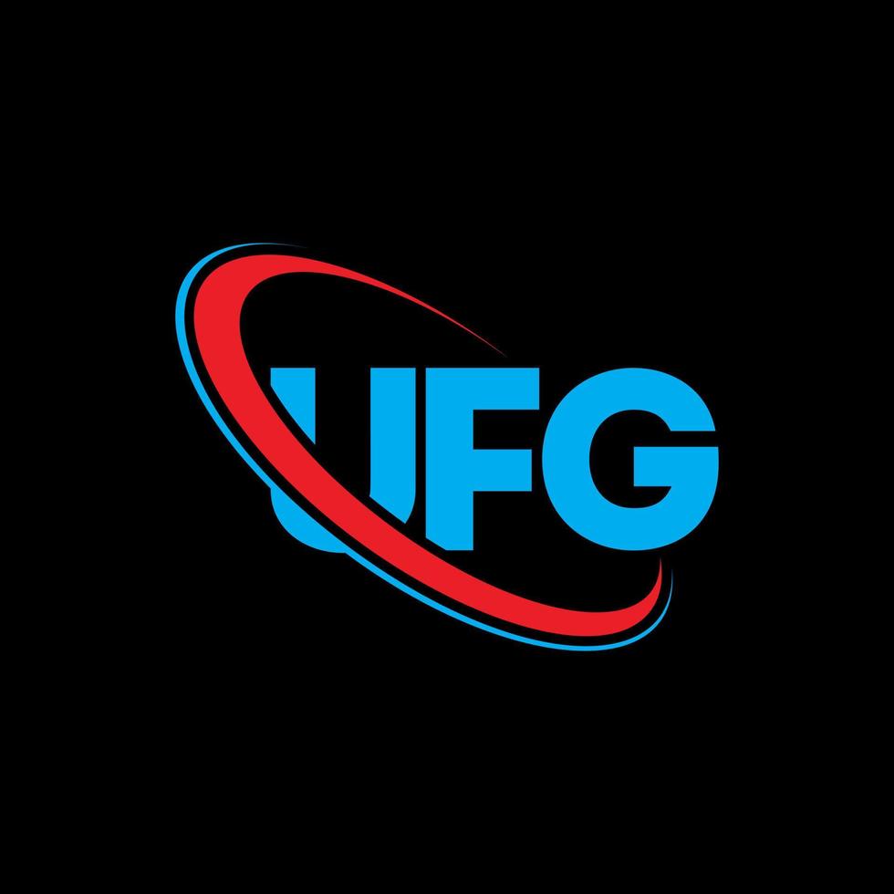 ufg-Logo. ufg-Brief. ufg-Buchstaben-Logo-Design. Initialen ufg-Logo verbunden mit Kreis und Monogramm-Logo in Großbuchstaben. ufg-typografie für technologie-, geschäfts- und immobilienmarke. vektor