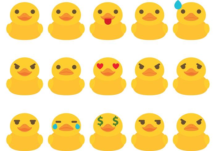 Gummi Duck Emoticon Vectors