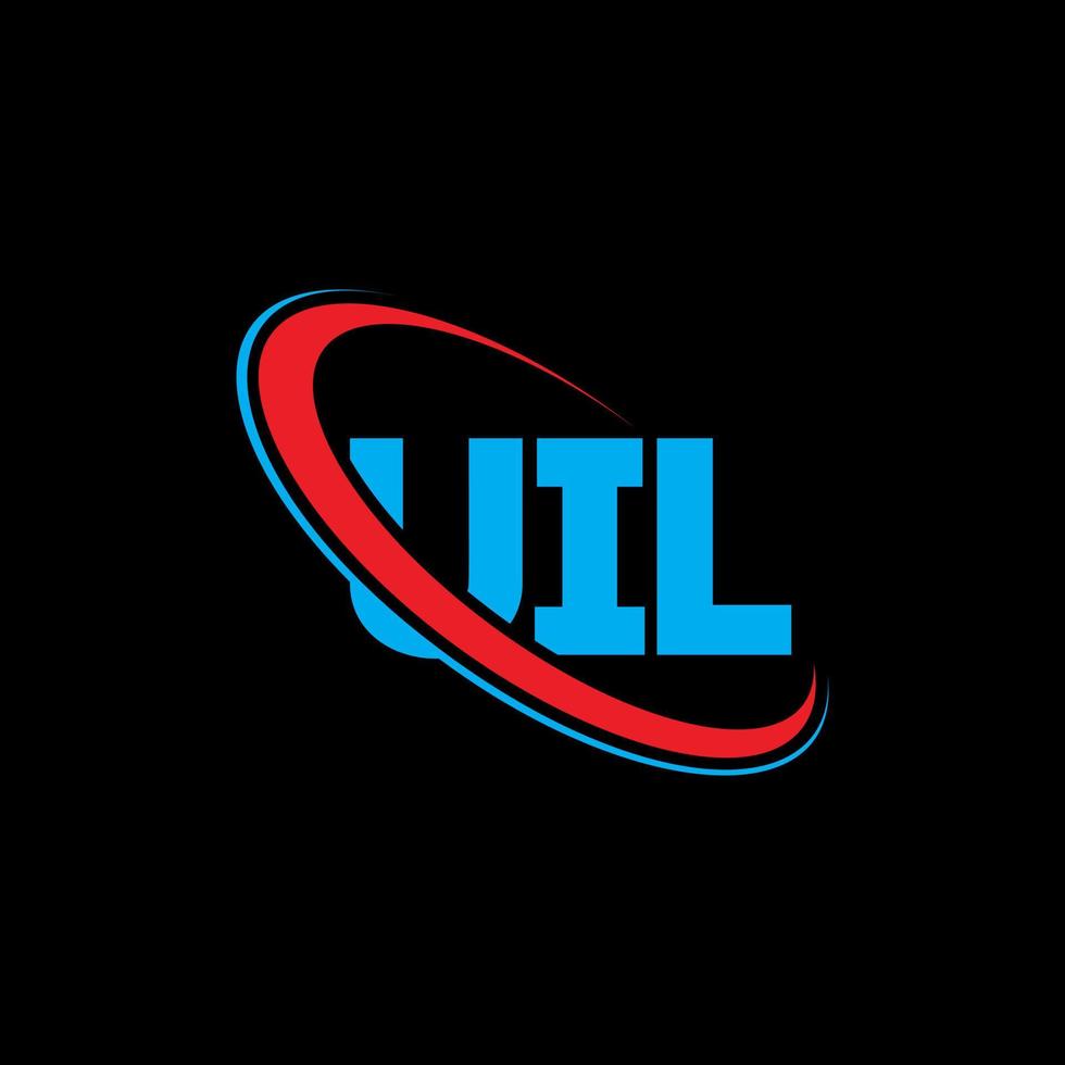 uil-Logo. ui Brief. uil-Buchstaben-Logo-Design. Initialen uil-Logo verbunden mit Kreis und Monogramm-Logo in Großbuchstaben. Uil-Typografie für Technologie-, Geschäfts- und Immobilienmarken. vektor