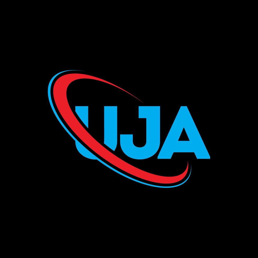 Uja-Logo. Uja-Brief. Uja-Brief-Logo-Design. Initialen uja-Logo verbunden mit Kreis und Monogramm-Logo in Großbuchstaben. uja-typografie für technologie-, geschäfts- und immobilienmarke. vektor