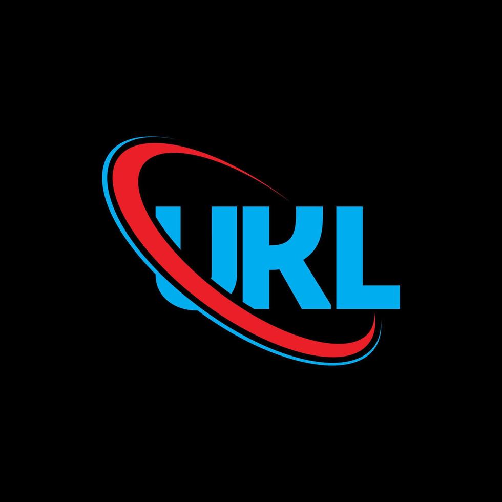 ukl logotyp. ukl brev. ukl bokstavslogotypdesign. initialer ukl logotyp länkad med cirkel och versaler monogram logotyp. ukl typografi för teknik, företag och fastighetsmärke. vektor