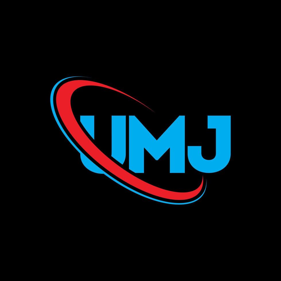 umj-Logo. äh brief. umj-Buchstaben-Logo-Design. Initialen umj-Logo verbunden mit Kreis und Monogramm-Logo in Großbuchstaben. umj typografie für technologie-, geschäfts- und immobilienmarke. vektor