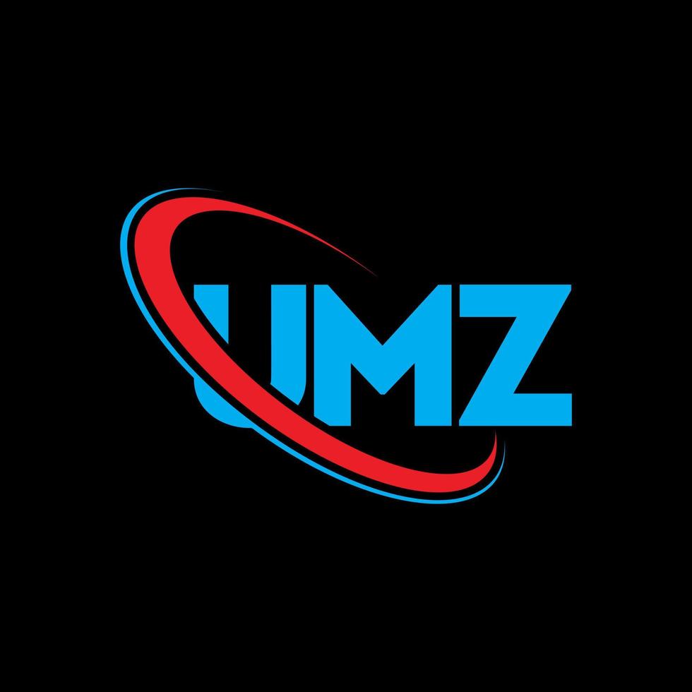 umz logotyp. umz brev. umz bokstavslogotypdesign. initialer umz logotyp länkad med cirkel och versaler monogram logotyp. umz typografi för teknik, affärs- och fastighetsmärke. vektor