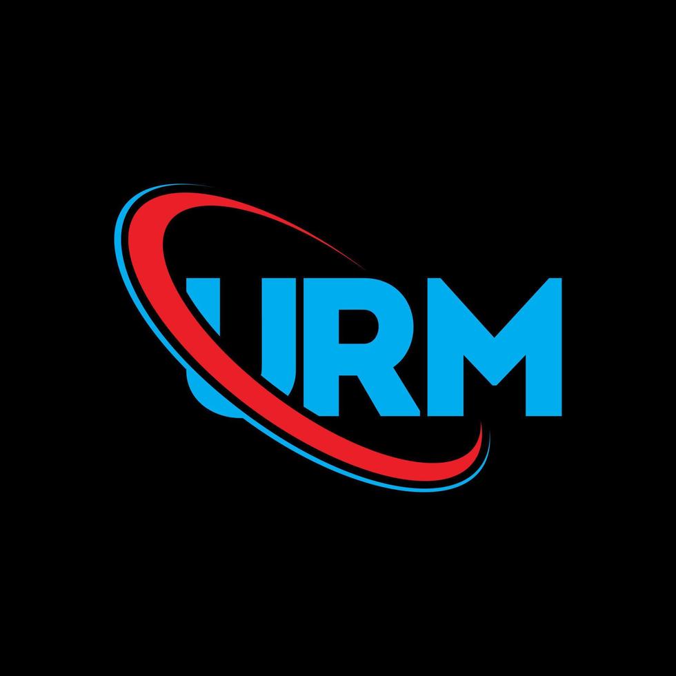 urm-Logo. Urm Brief. urm-Brief-Logo-Design. Initialen urm-Logo verbunden mit Kreis und Monogramm-Logo in Großbuchstaben. Urm-Typografie für Technologie-, Geschäfts- und Immobilienmarke. vektor