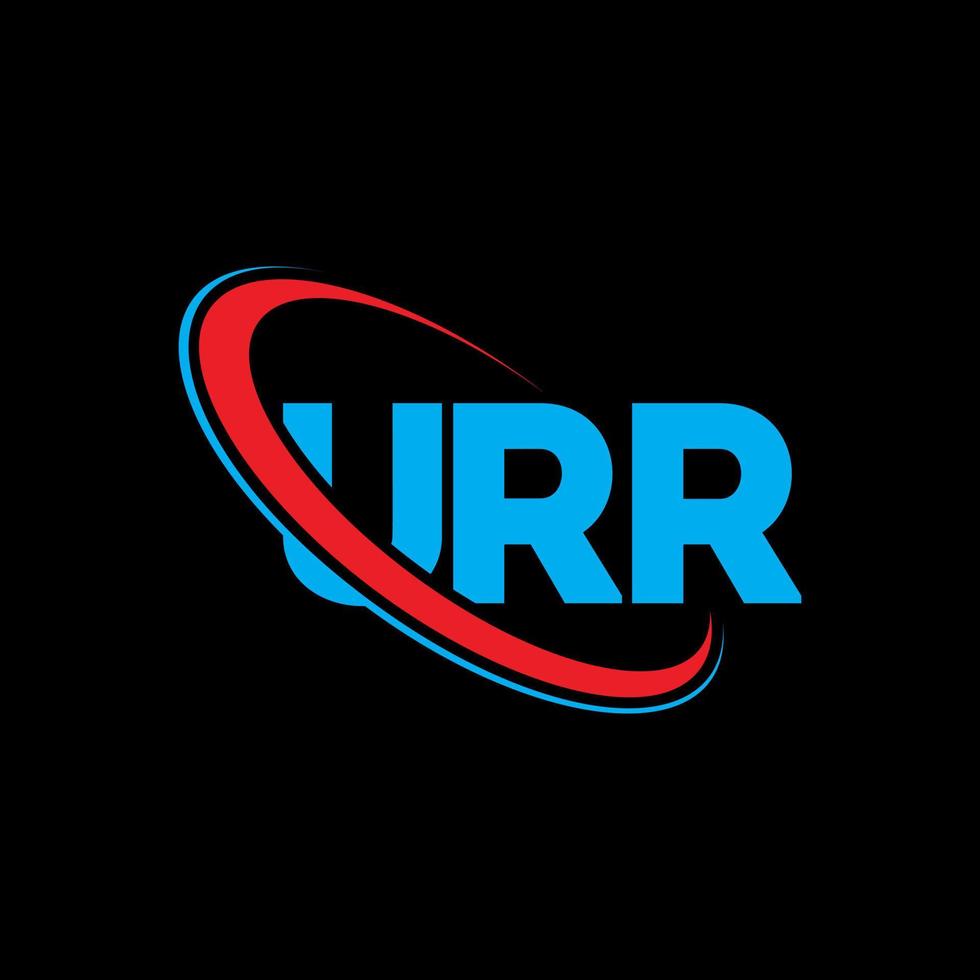 urr-Logo. ur brief. urr-Buchstaben-Logo-Design. Initialen urr-Logo verbunden mit Kreis und Monogramm-Logo in Großbuchstaben. urr typografie für technologie-, geschäfts- und immobilienmarke. vektor