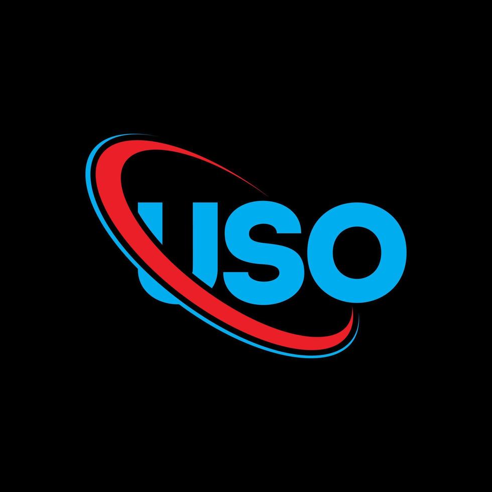 uso-Logo. Uso-Brief. Uso-Brief-Logo-Design. Initialen uso-Logo verbunden mit Kreis und Monogramm-Logo in Großbuchstaben. Uso-Typografie für Technologie-, Geschäfts- und Immobilienmarke. vektor