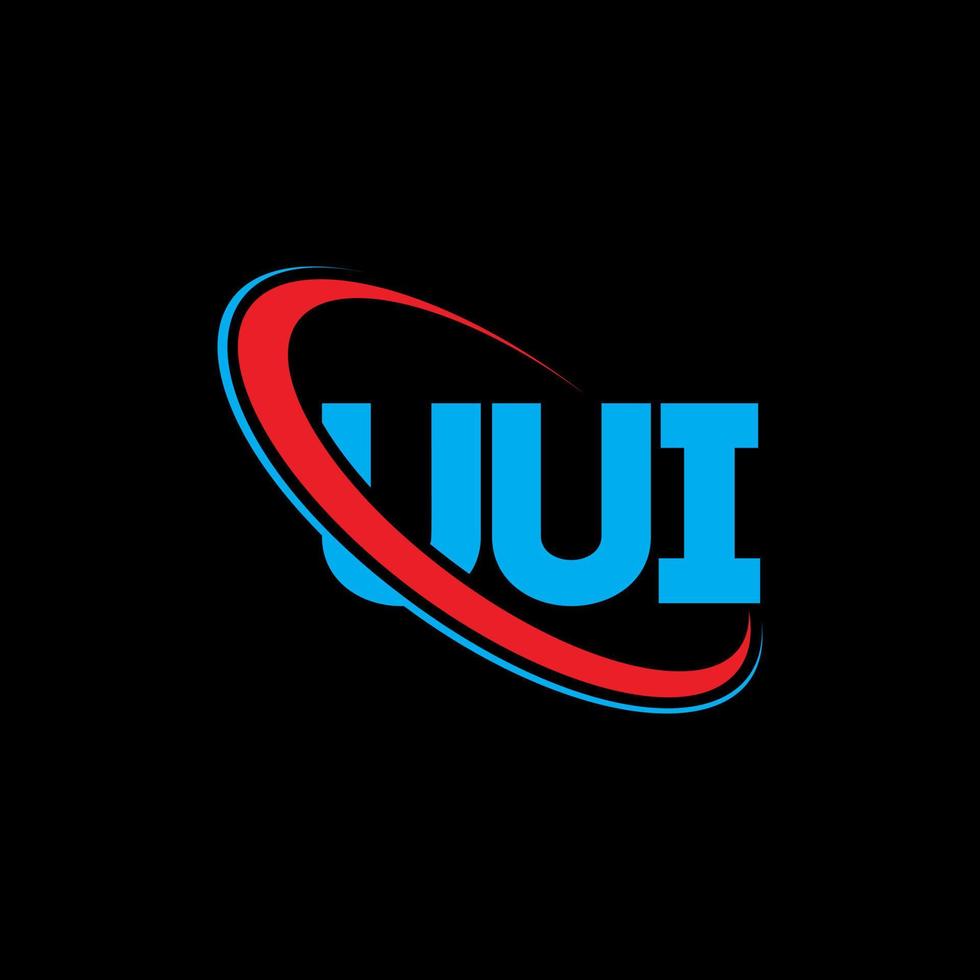 uui-Logo. uui Brief. uui-Buchstaben-Logo-Design. Initialen uui-Logo verbunden mit Kreis und Monogramm-Logo in Großbuchstaben. uui-typografie für technologie-, geschäfts- und immobilienmarke. vektor