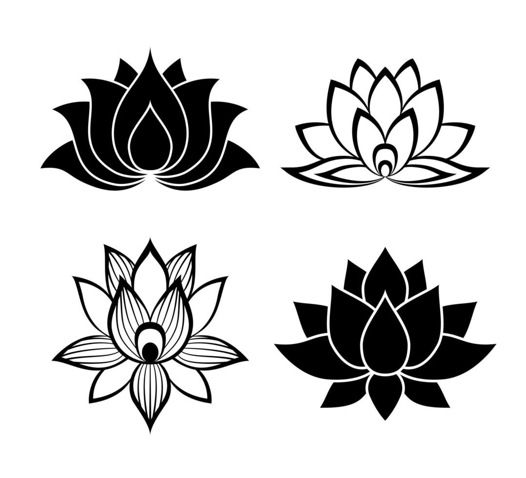 Lotusblumenzeichen gesetzt vektor