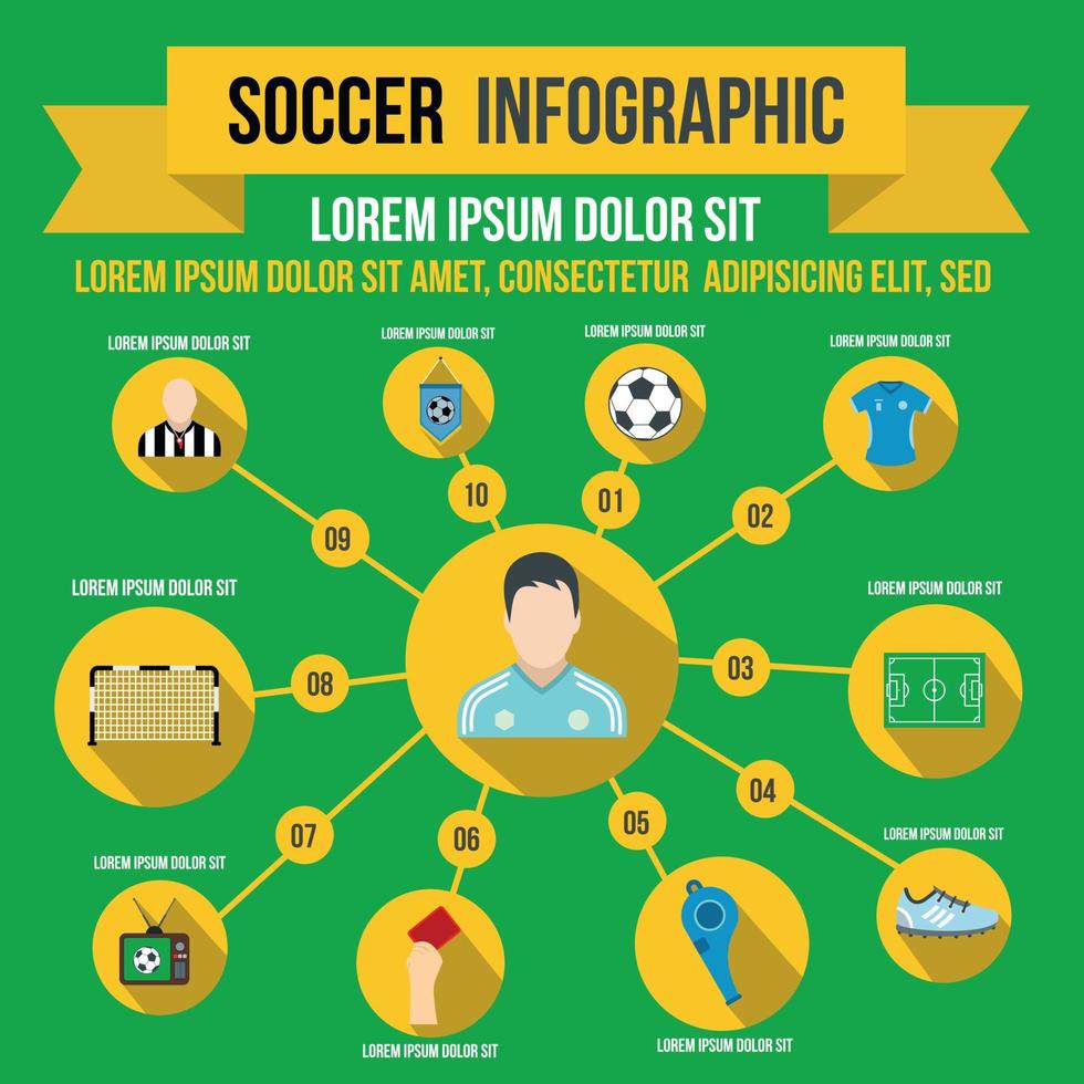 fotboll infographic, platt stil vektor