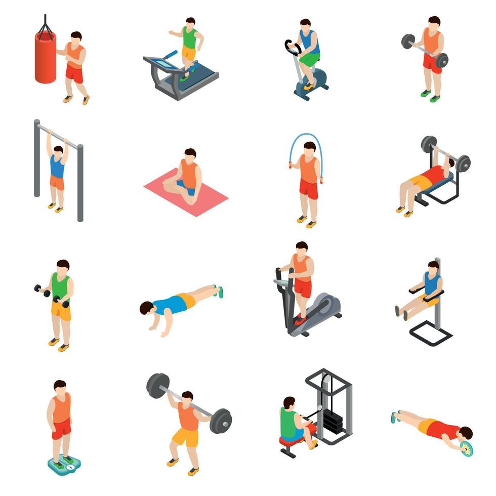 Fitnessstudio-Icons gesetzt vektor