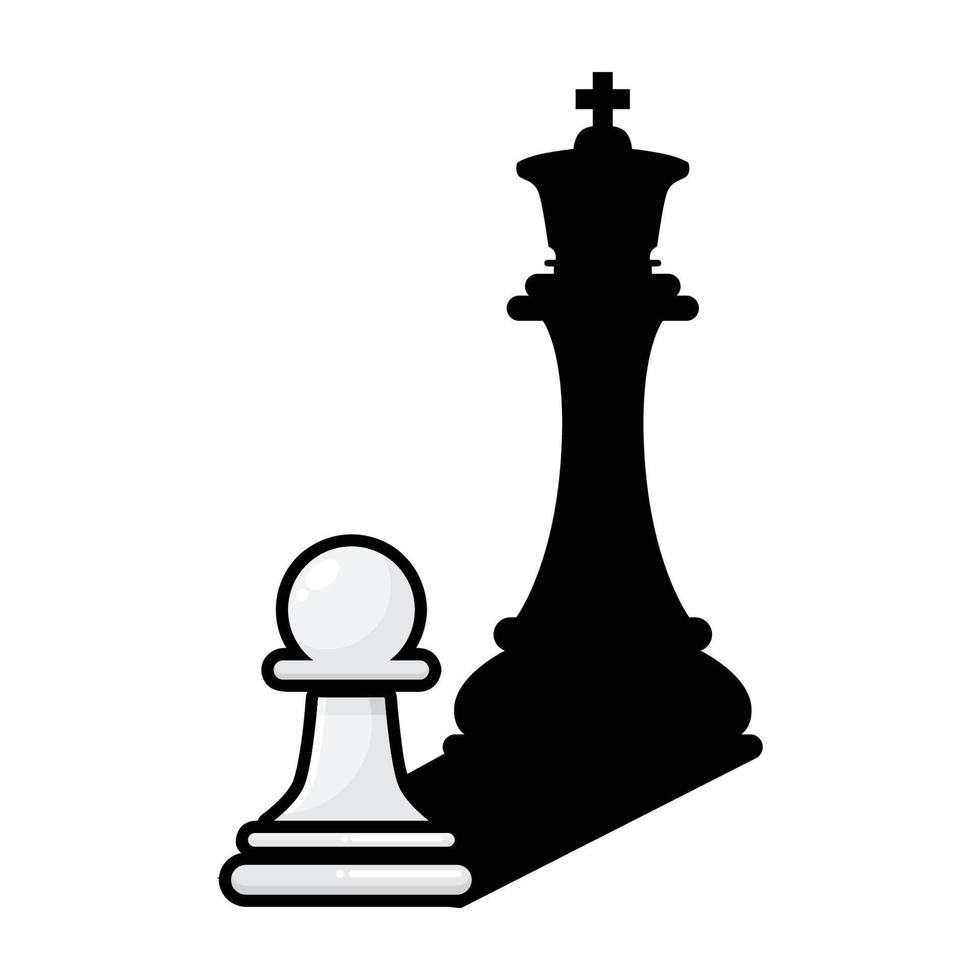 Schachfigur mit Königsschatten vektor