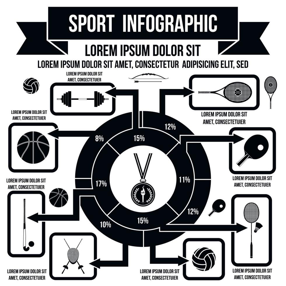 Sport-Infografik, einfacher Stil vektor