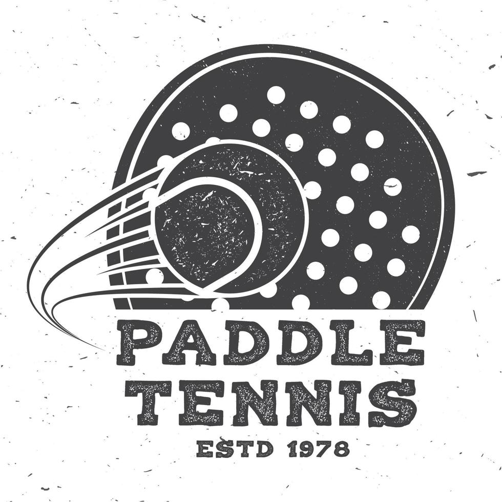 Paddle-Tennis-Abzeichen, Emblem oder Zeichen. Vektor-Illustration. vektor