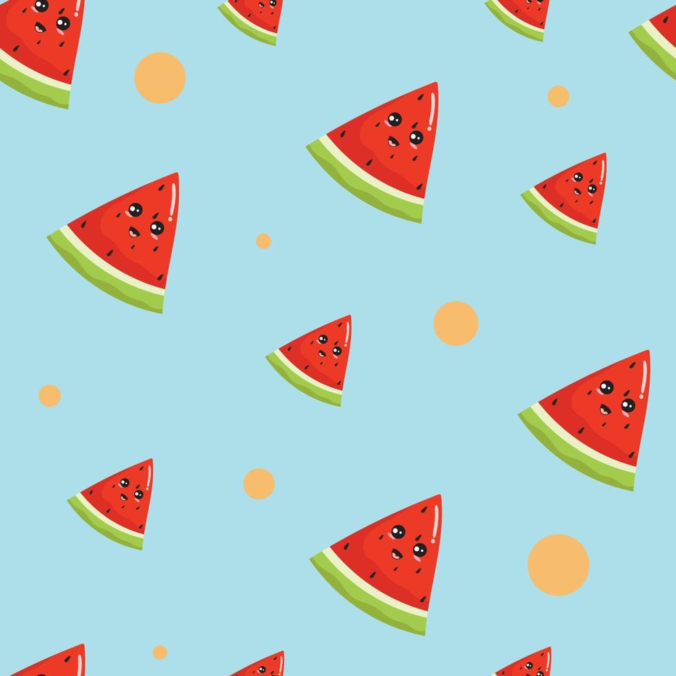 seamless mönster med söt vattenmelon bakgrund vektor