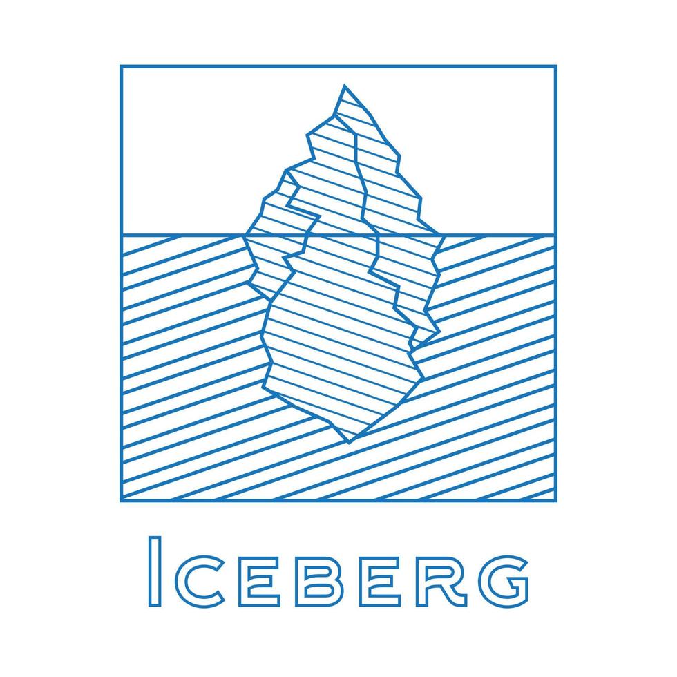 isberg i linjär stil. kontur isberg isolerad på vit bakgrund. vektor