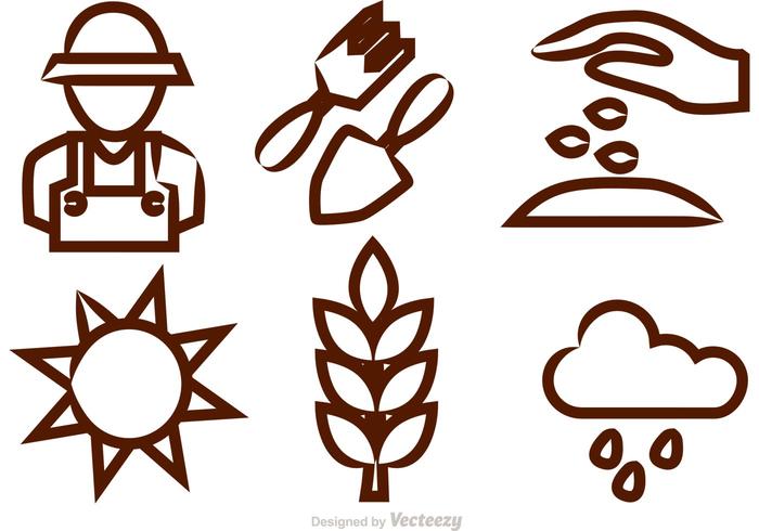 Gartenarbeit Vektor Icons