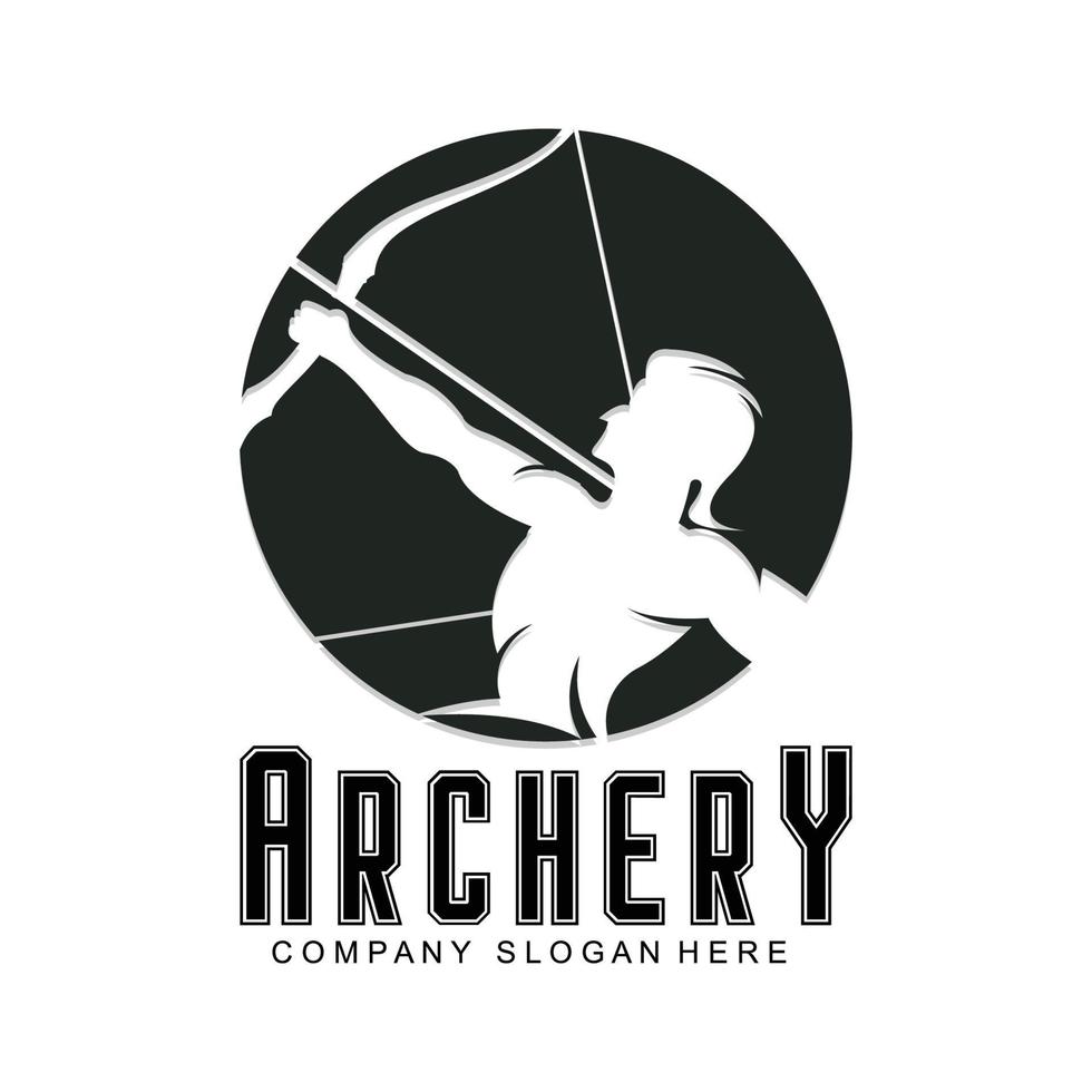 athena minerva siluett med royal archer-logotypdesign vektor