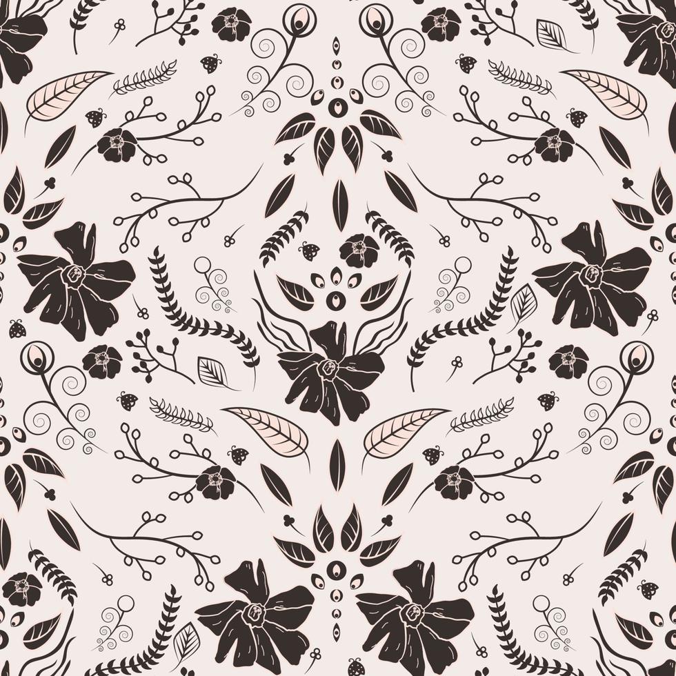 svartvitt mönster i stil med damaskus vektor