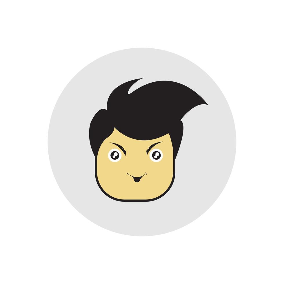 Mann Gesicht Cartoon Logo Vektorsymbol mit Ausdruck vektor