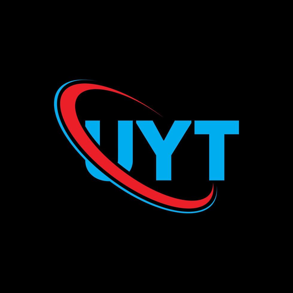 uyt logotyp. uyt brev. uyt bokstavslogotyp design. initialer uyt logotyp länkad med cirkel och versaler monogram logotyp. uyt typografi för teknik, företag och fastighetsmärke. vektor