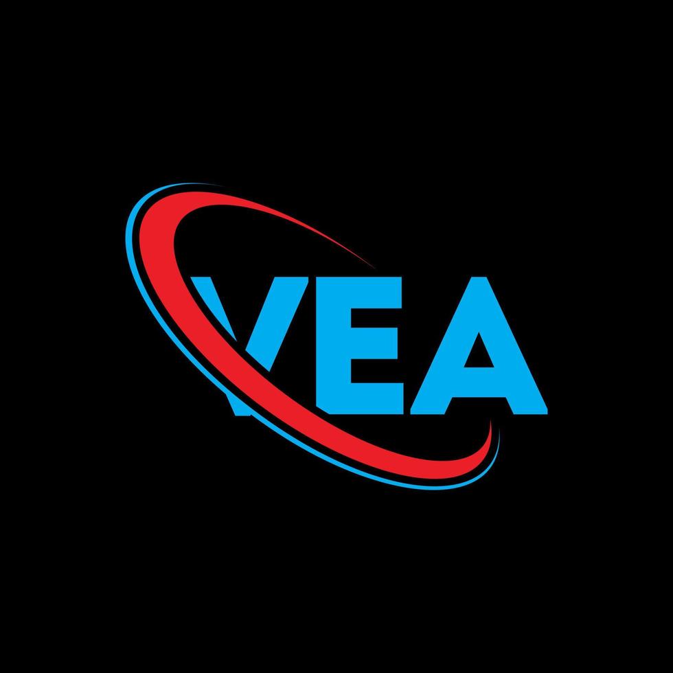 Vea-Logo. Vea-Brief. Vea-Buchstaben-Logo-Design. Initialen Vea-Logo verbunden mit Kreis und Monogramm-Logo in Großbuchstaben. vea Typografie für Technologie-, Geschäfts- und Immobilienmarke. vektor