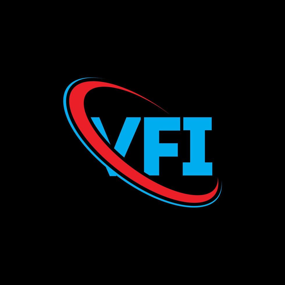 vfi logotyp. vfi brev. vfi bokstavslogotypdesign. initialer vfi logotyp länkad med cirkel och versaler monogram logotyp. vfi typografi för teknik, företag och fastighetsmärke. vektor