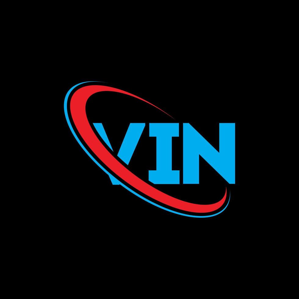 Vin-Logo. vin brief. vin-Buchstaben-Logo-Design. Initialen Vin-Logo verbunden mit Kreis und Monogramm-Logo in Großbuchstaben. vin-typografie für technologie-, geschäfts- und immobilienmarke. vektor