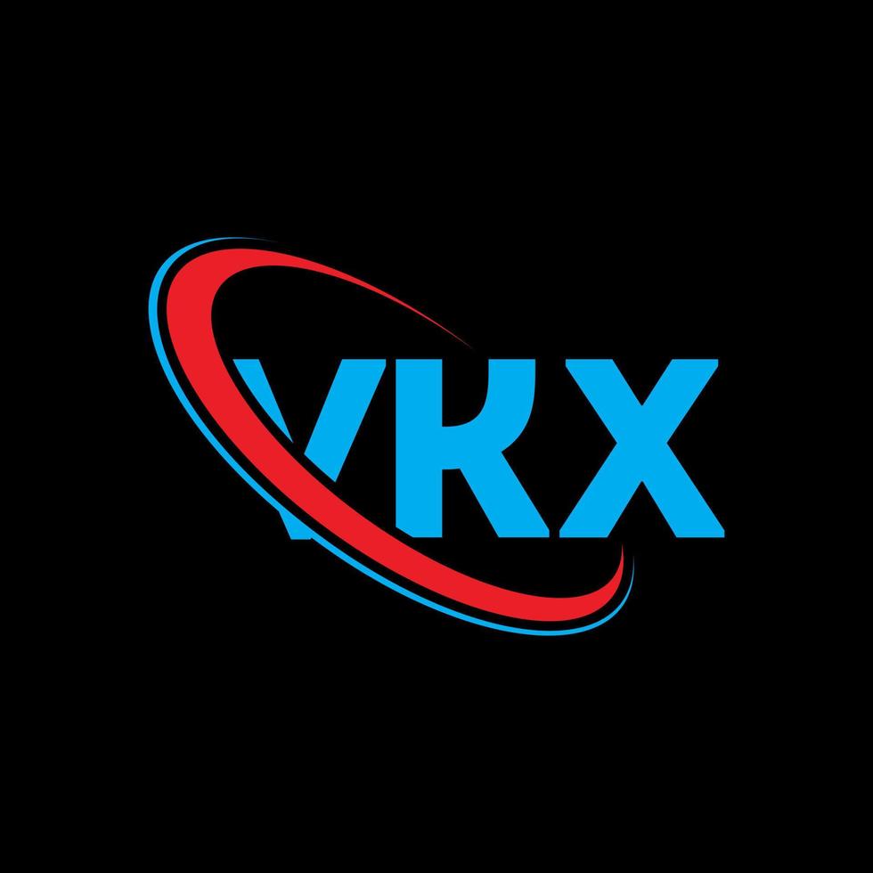 vkx-Logo. vkx-Brief. vkx-Buchstaben-Logo-Design. Initialen vkx-Logo verbunden mit Kreis und Monogramm-Logo in Großbuchstaben. vkx-Typografie für Technologie-, Geschäfts- und Immobilienmarke. vektor